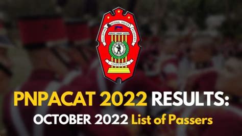 PNPACAT Results October 2022: List of Passers.